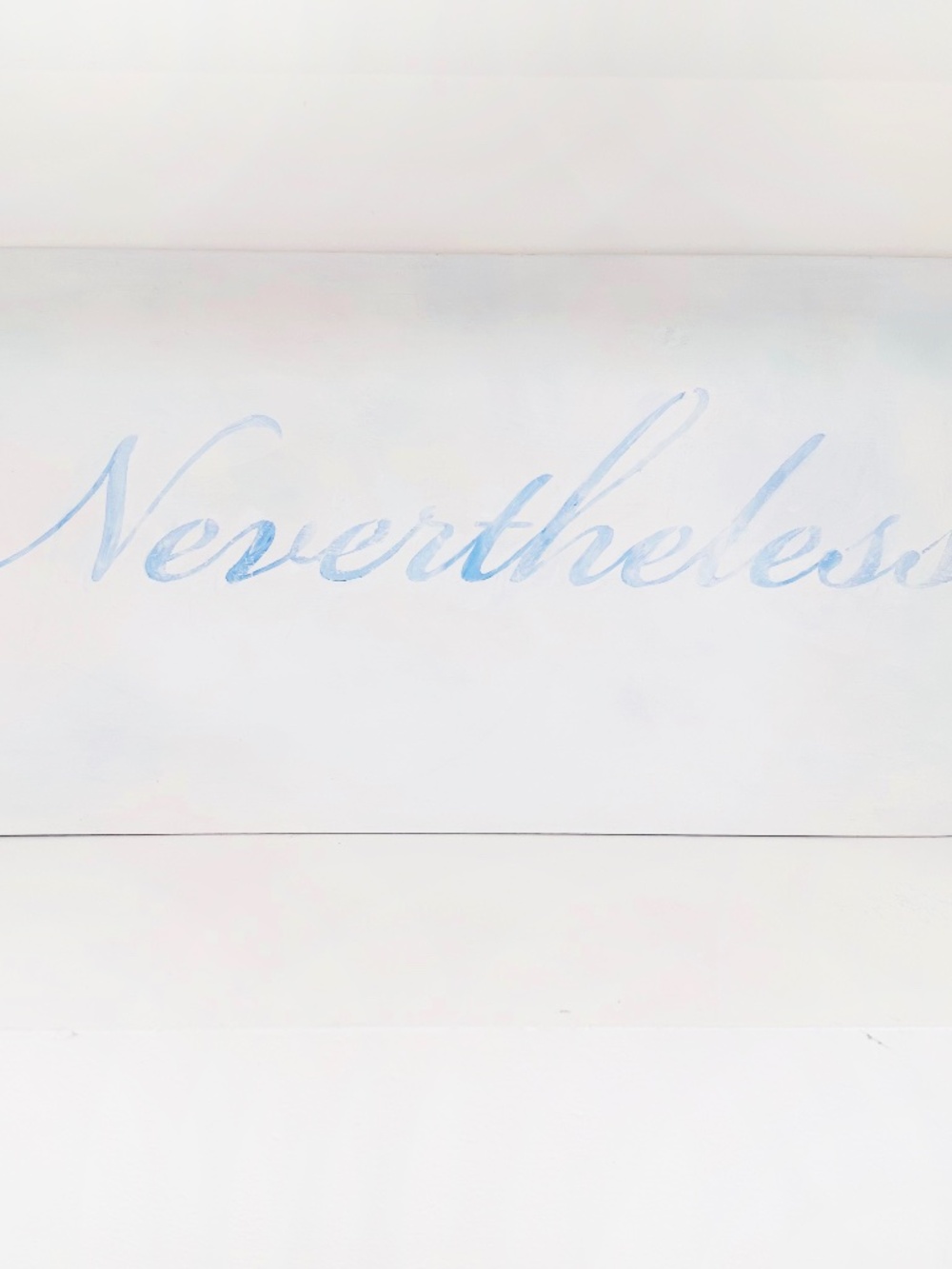 Handpainted Christian Home Decor Sign in Blue and White, Faith, Persistence